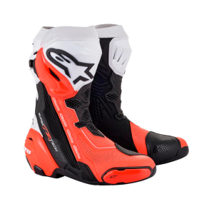 Alpinestars Supertech R Ventilleret V2 - Sort/Hvid/R�d Fluo