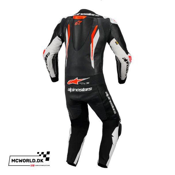 Alpinestars 1-delt l�derdragt - GP Tech v5 Sort/Hvid/ Fluo R�d