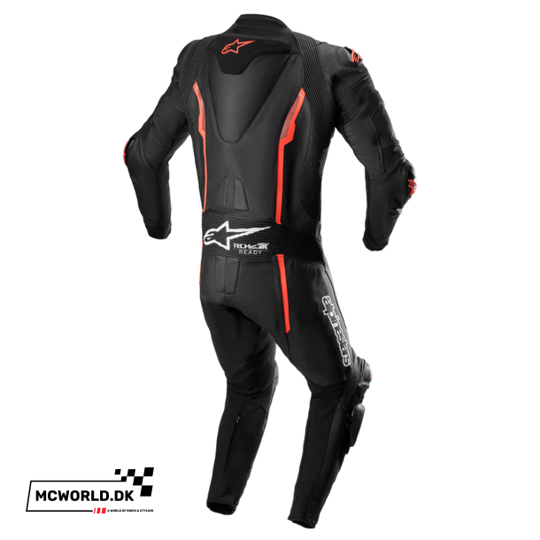 Alpinestars 1-delt l�derdragt - Missile v2 Sort/R�d Fluo
