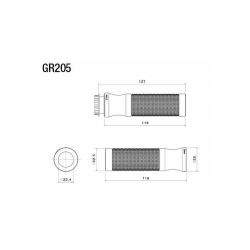 Rizoma Sport Line hndtag - 22 mm. - Rd